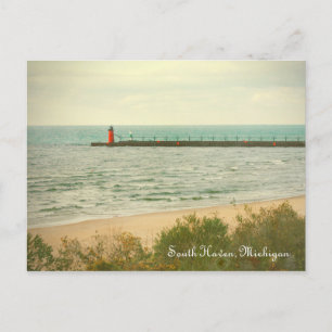 Autumn South Haven Michigan Lighthouse Postcard