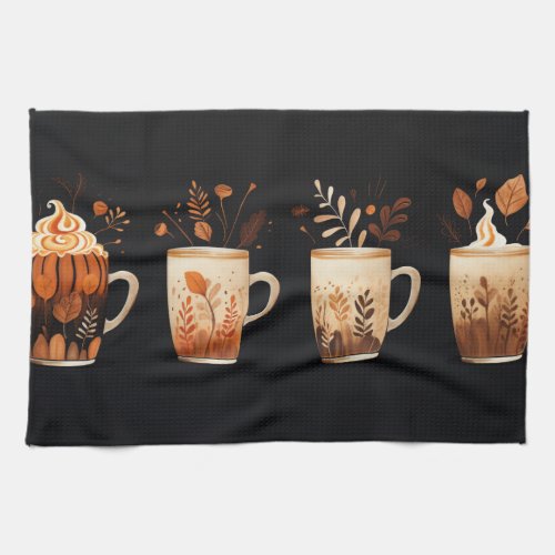 Autumn Spice Latte Kitchen Towels