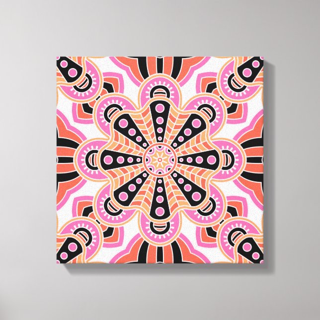 Autumn Spice Mandala- Boho Flower Bust Canvas Print (Front)