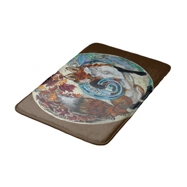 Autumn Spiral Fox Bath Mat (Angled)