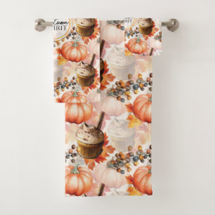 Autumn Spirit Cozy Watercolor Pattern Bath Towel Set