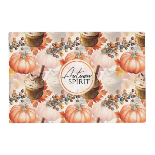 Autumn Spirit Cozy Watercolor Pattern Placemat