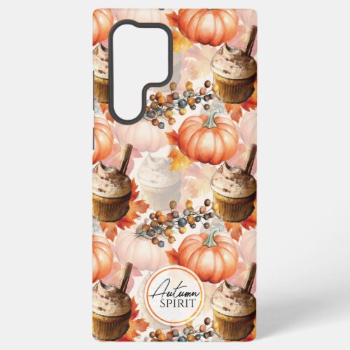 Autumn Spirit Cozy Watercolor Pattern Samsung Galaxy S22 Ultra Case