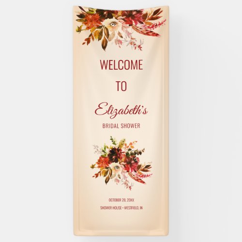 Autumn Splendor Blushed Ivory Bridal Shower Banner
