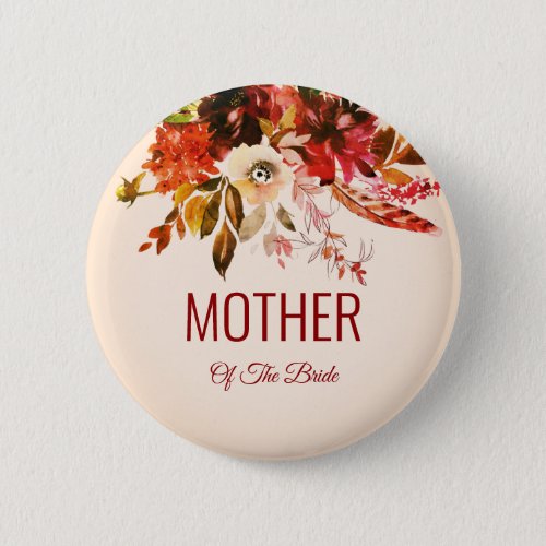 Autumn Splendor Blushed Ivory Mother Of The Bride Button