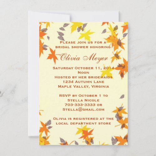Autumn Splendor Bridal Shower Invitation