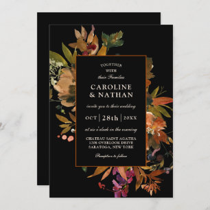 Autumn Splendor Floral Bouquet Invitation