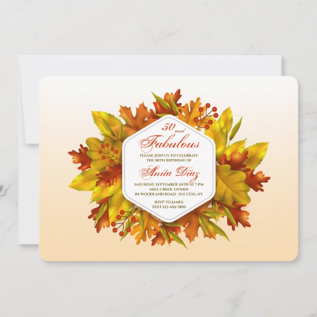 Autumn Splendor  Invitation (Front)