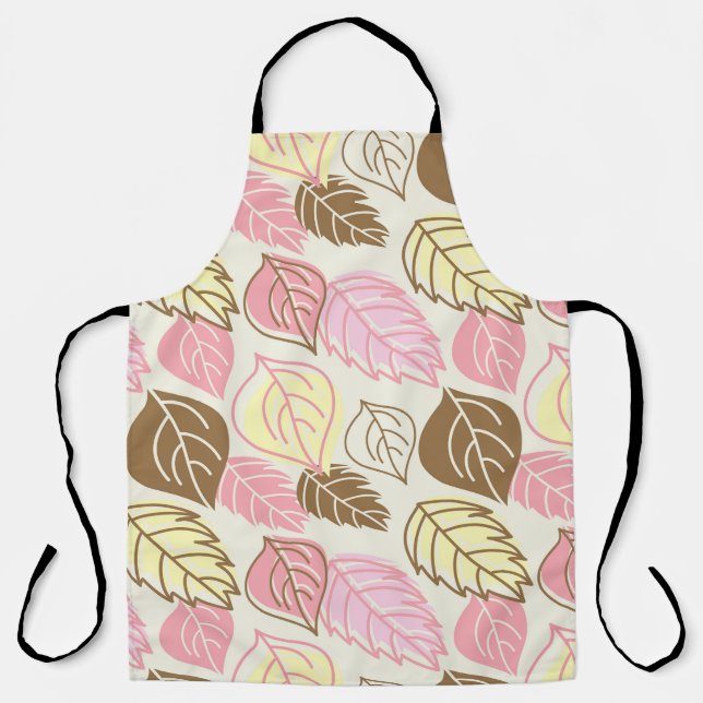 Autumn Splendor: Leaf Seamless Pattern Apron (Front)
