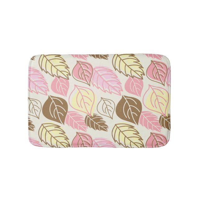 Autumn Splendor: Leaf Seamless Pattern Bath Mat (Front)