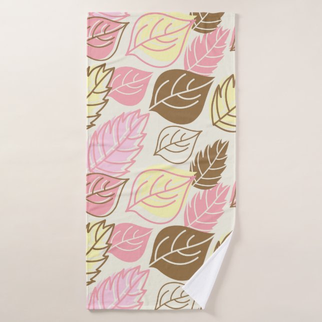 Autumn Splendor: Leaf Seamless Pattern Bath Towel (Bath Towel)
