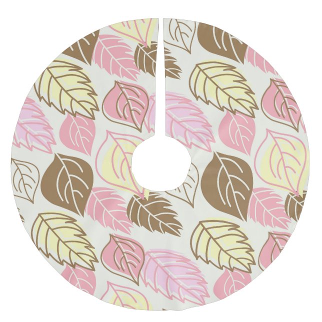Autumn Splendor: Leaf Seamless Pattern Brushed Polyester Tree Skirt (Front)