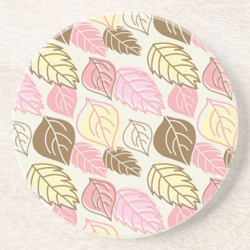 Autumn Splendor Leaf Seamless Pattern Coaster