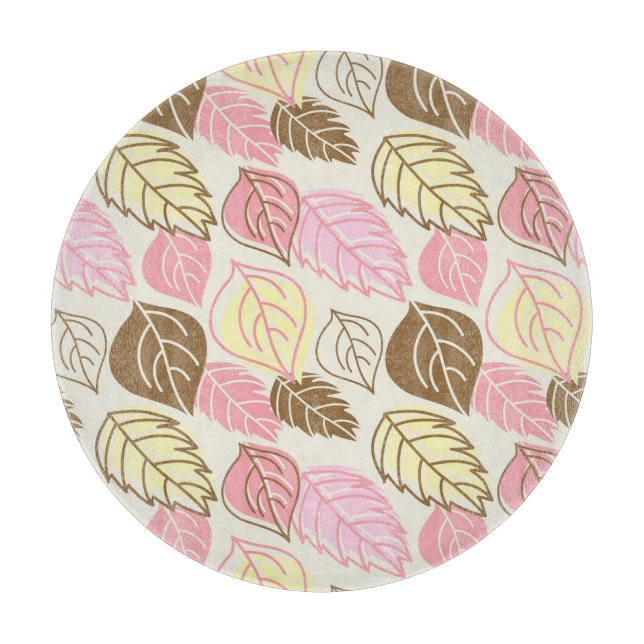 Autumn Splendor: Leaf Seamless Pattern Cutting Board (Front)
