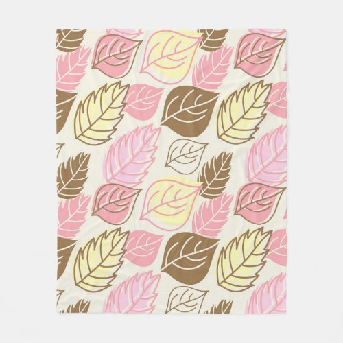 Autumn Splendor Leaf Seamless Pattern Fleece Blanket