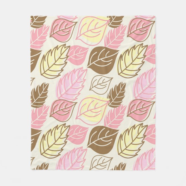Autumn Splendor: Leaf Seamless Pattern Fleece Blanket (Front)