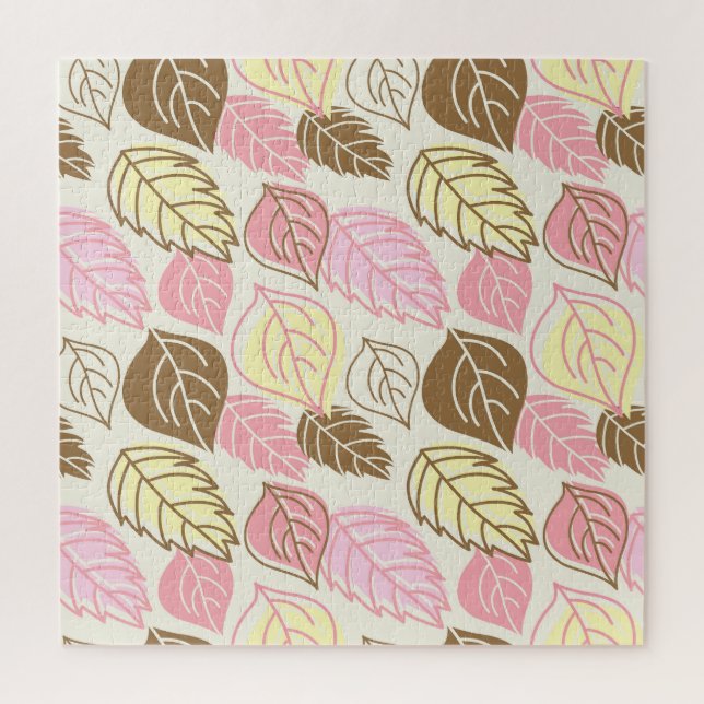 Autumn Splendor: Leaf Seamless Pattern Jigsaw Puzzle (Vertical)