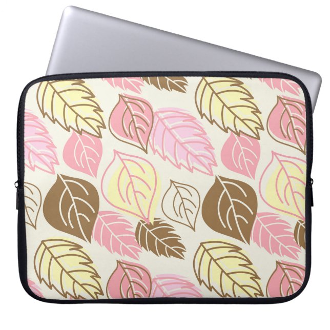 Autumn Splendor: Leaf Seamless Pattern Laptop Sleeve (Front)