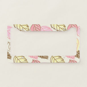 Autumn Splendor: Leaf Seamless Pattern License Plate Frame