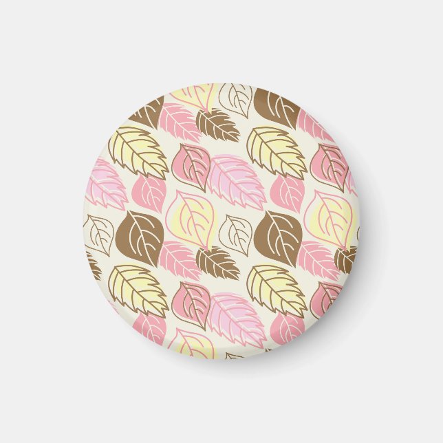 Autumn Splendor: Leaf Seamless Pattern Magnet (Front)