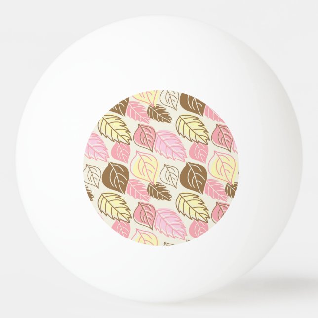 Autumn Splendor: Leaf Seamless Pattern Ping Pong Ball (Front)