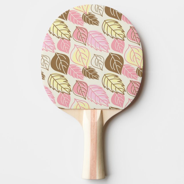 Autumn Splendor: Leaf Seamless Pattern Ping Pong Paddle (Front)