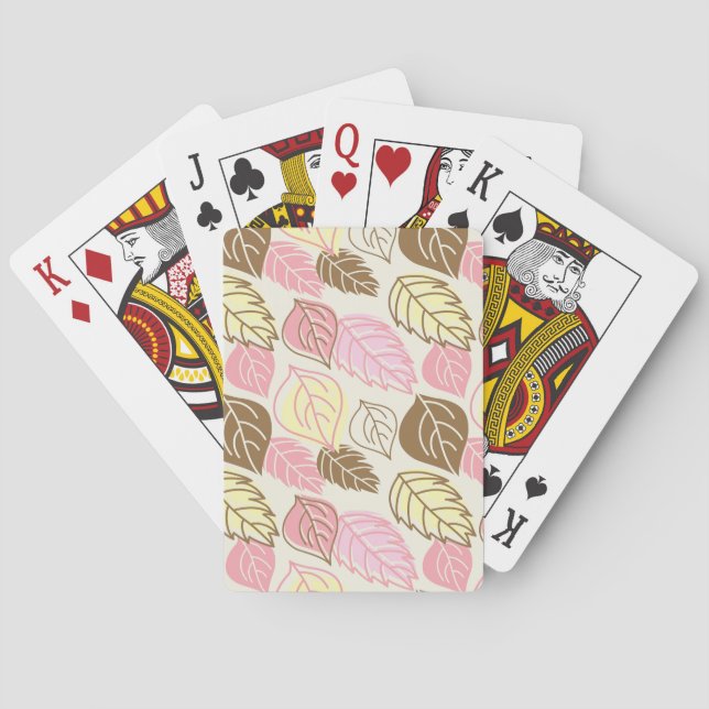 Autumn Splendor: Leaf Seamless Pattern Poker Cards (Back)