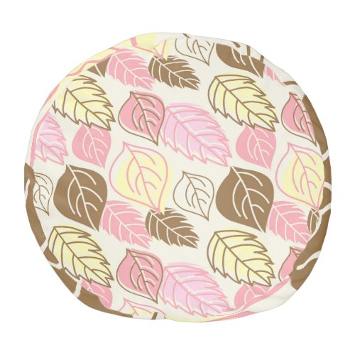 Autumn Splendor Leaf Seamless Pattern Pouf