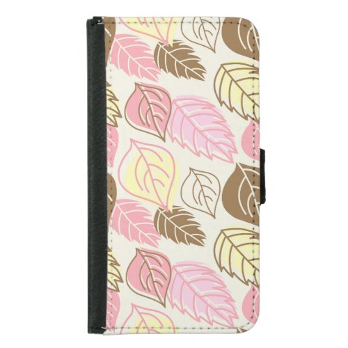 Autumn Splendor Leaf Seamless Pattern Samsung Galaxy S5 Wallet Case