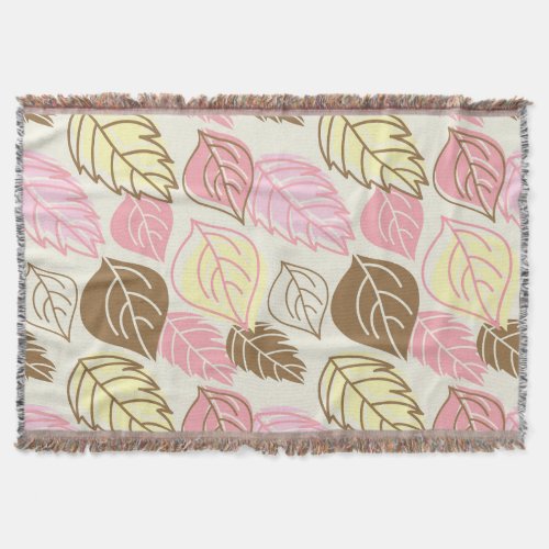 Autumn Splendor Leaf Seamless Pattern Throw Blanket