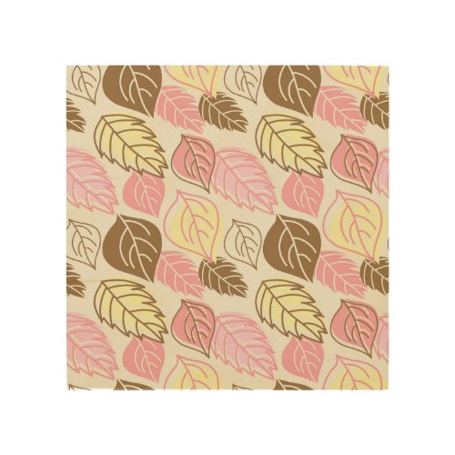 Autumn Splendor Leaf Seamless Pattern Wood Wall Art