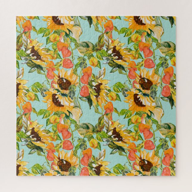 Autumn Splendor: Seamless Nature Pattern Jigsaw Puzzle (Vertical)