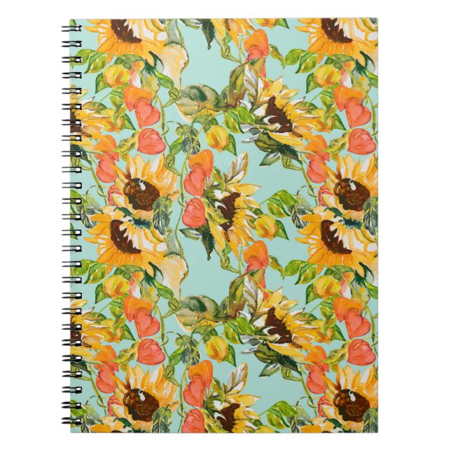 Autumn Splendor: Seamless Nature Pattern Notebook (Front)