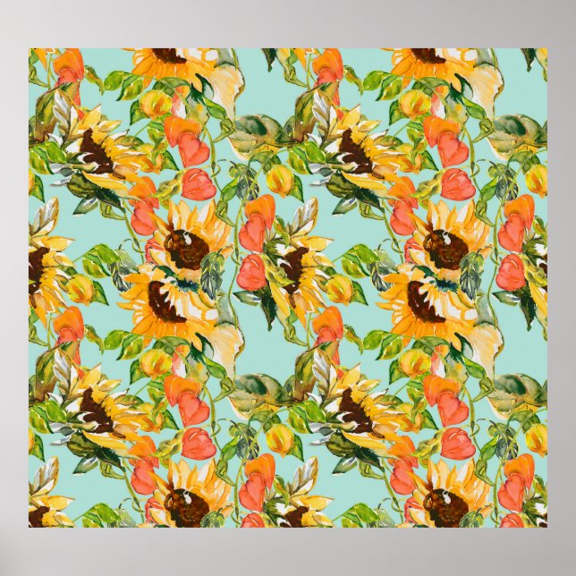 Autumn Splendor: Seamless Nature Pattern Poster (Front)