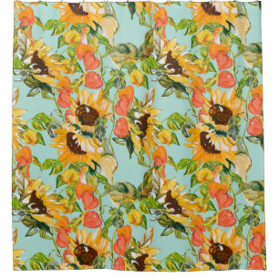 Autumn Splendor: Seamless Nature Pattern Shower Curtain