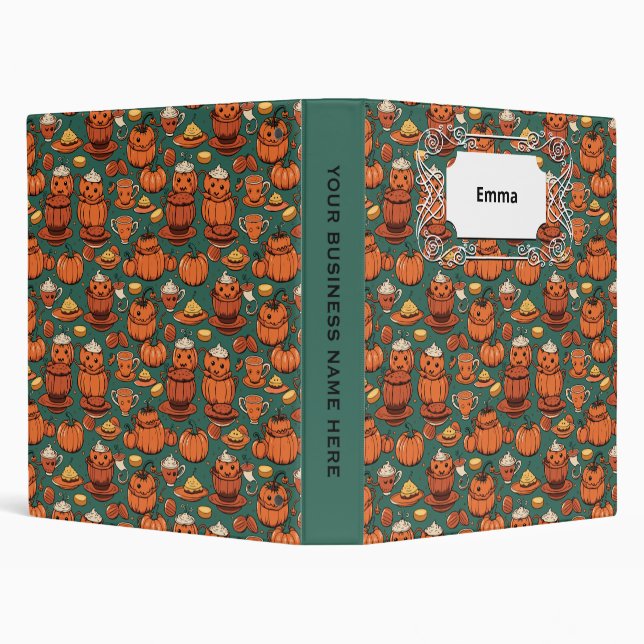 Autumn Spooky Pumpkin Pizzazz Party 3 Ring Binder (Background)
