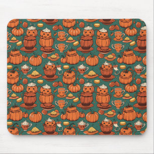 Autumn Spooky Pumpkin Pizzazz Party Mouse Pad