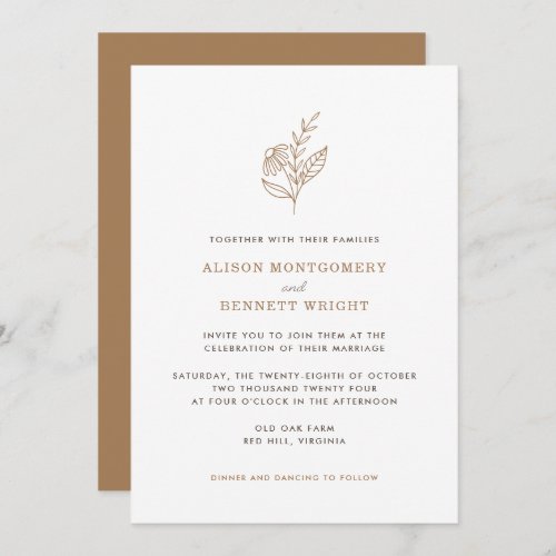 Autumn Sprig Fall Wedding Invitation