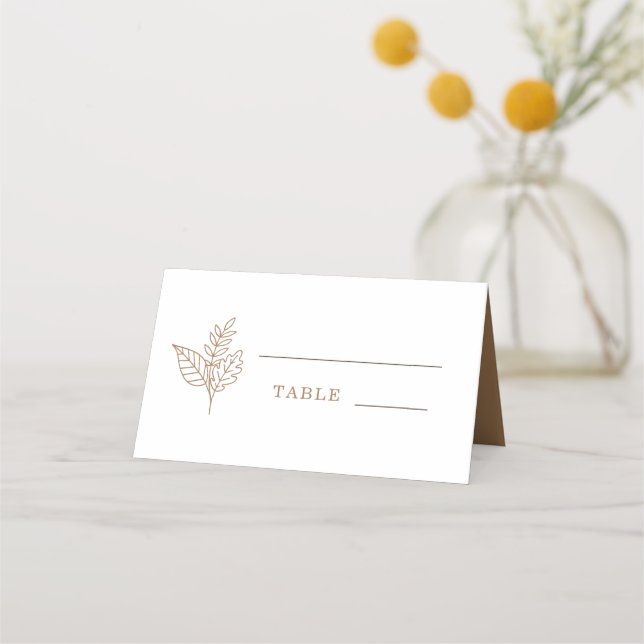 Autumn Sprig Wedding Place Card (Front)
