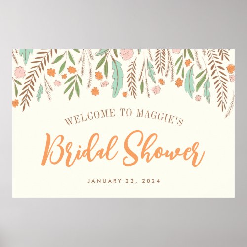 Autumn Sprigs Fall Bridal Shower Welcome Sign