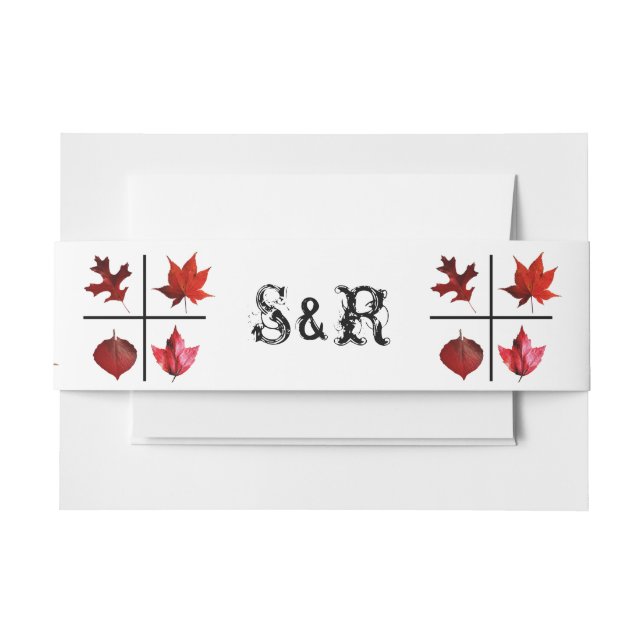 Autumn Square Fall Leaf Wedding Belly Band (Front Example)