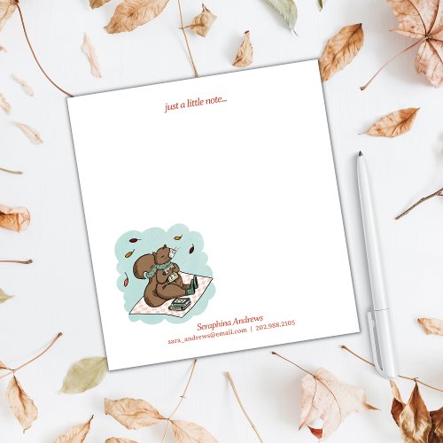 Autumn Squirrel Book Lovers Notepad