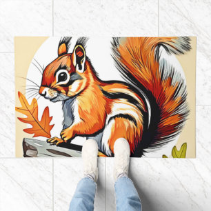 Autumn Squirrel Charm Design Doormat