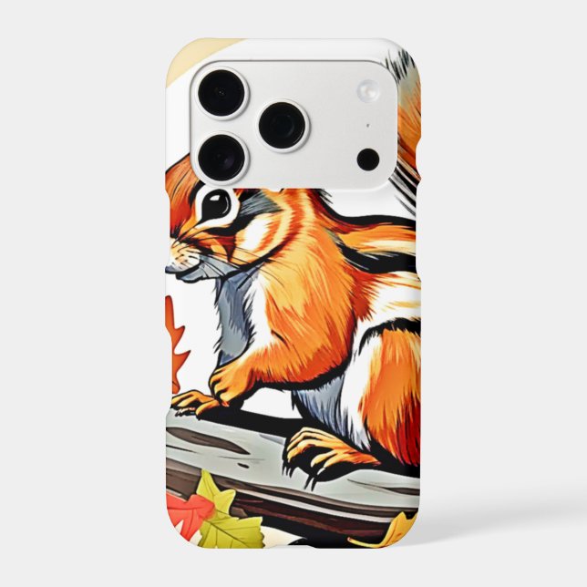 Autumn Squirrel Charm Design Iphone Case (Back)
