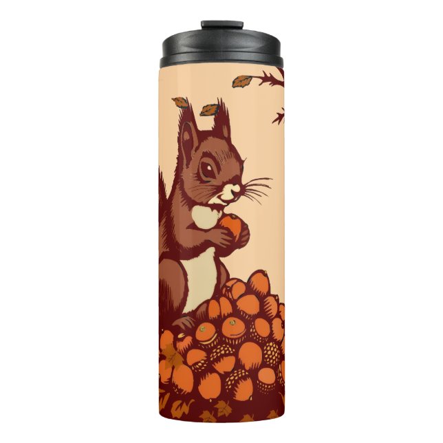 🐿️ Autumn Squirrel Insulated Bottle  (Front)