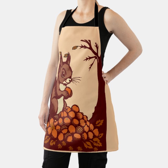 🐿️ Autumn Squirrel Kitchen Apron (Insitu)