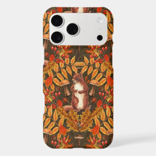 Autumn squirrel on dark brown iPhone 17 pro max case