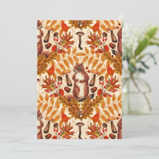 Autumn squirrel on off white (Standing Front)