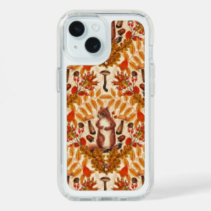 Autumn squirrel on off white iPhone 15 case