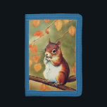 Autumn Squirrel Photo Wallet<br><div class="desc">Cute,  vintage picture of a squirrel sitting on a branch with Autumn leaves,  is featured on this trifold wallet. Use yourself,  or give as a gift for nature and squirrel fans! Wallet is available in different colors too!</div>